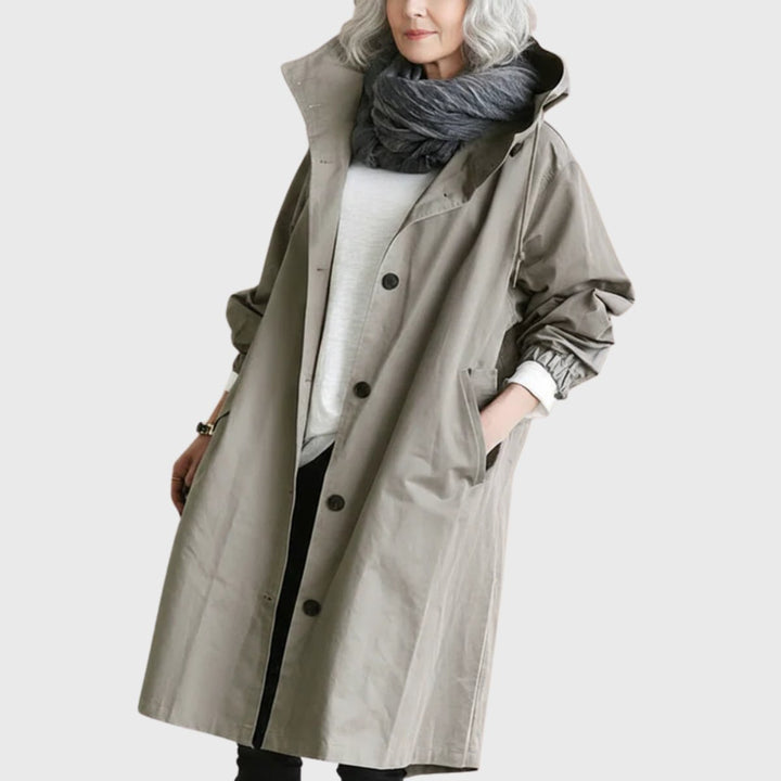 Vivienne | Trench con cappuccio elegante e idrorepellente da donna