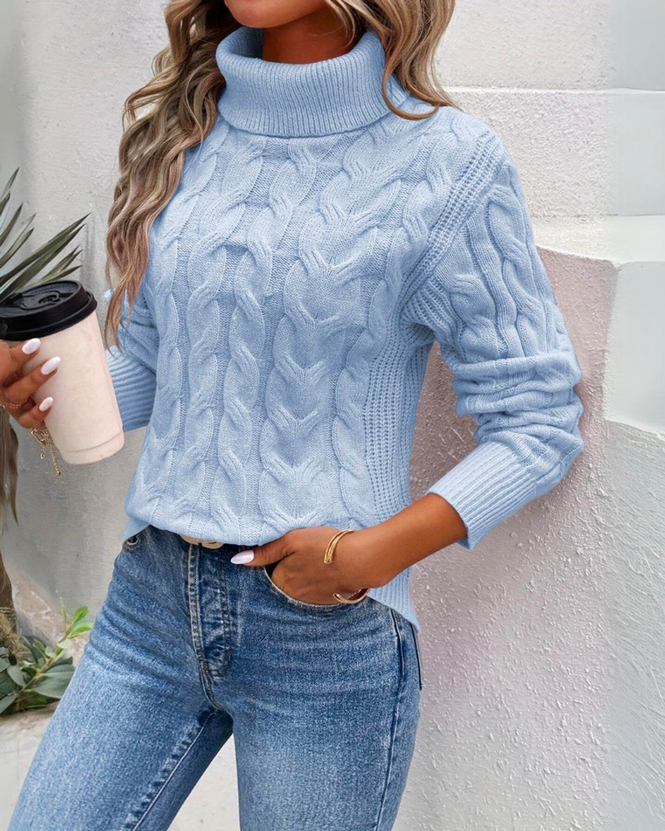 Marie | Turtleneck Sweater – Timeless Cable Knit for Women