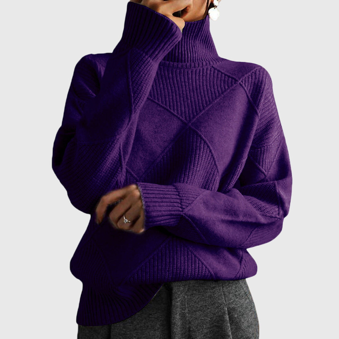 Camille | Geometric Turtleneck Sweater