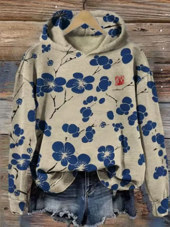 Olivia | Floral Strick-Hoodie for Women – Cozy Oversized Style