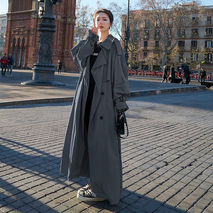 Rowan | Trench maxi doppiopetto oversize ed elegante da donna