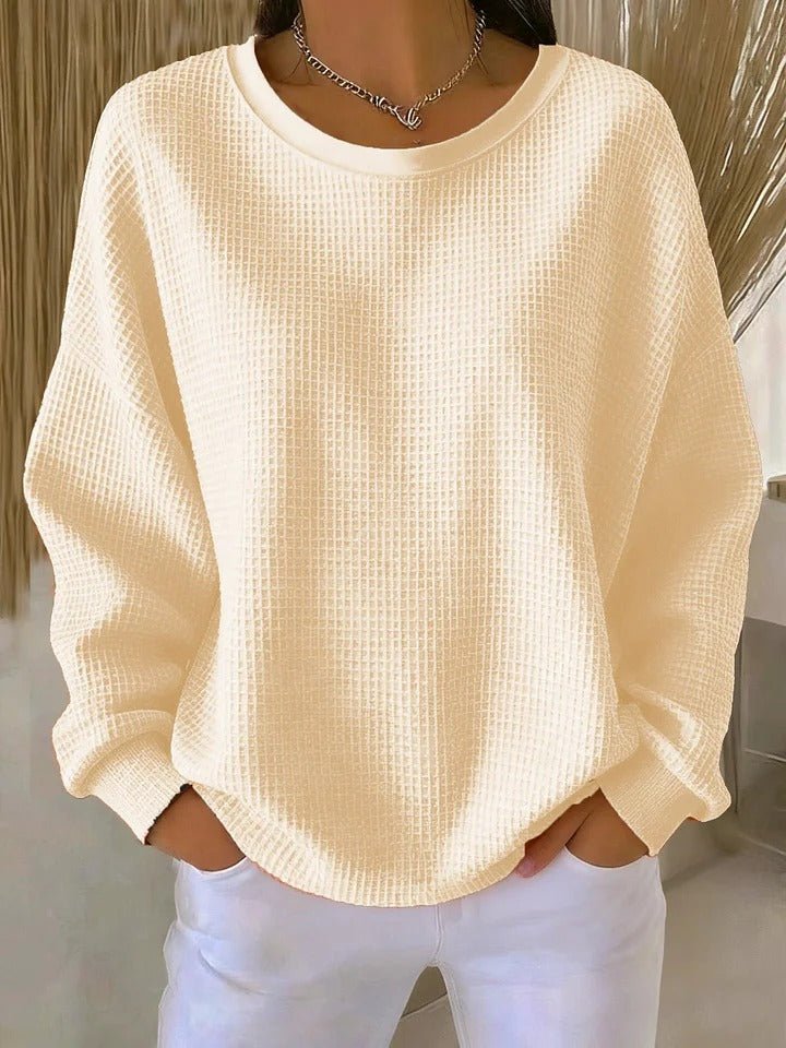 Ellora | Relaxed Textured Waffle-Knit Sweater