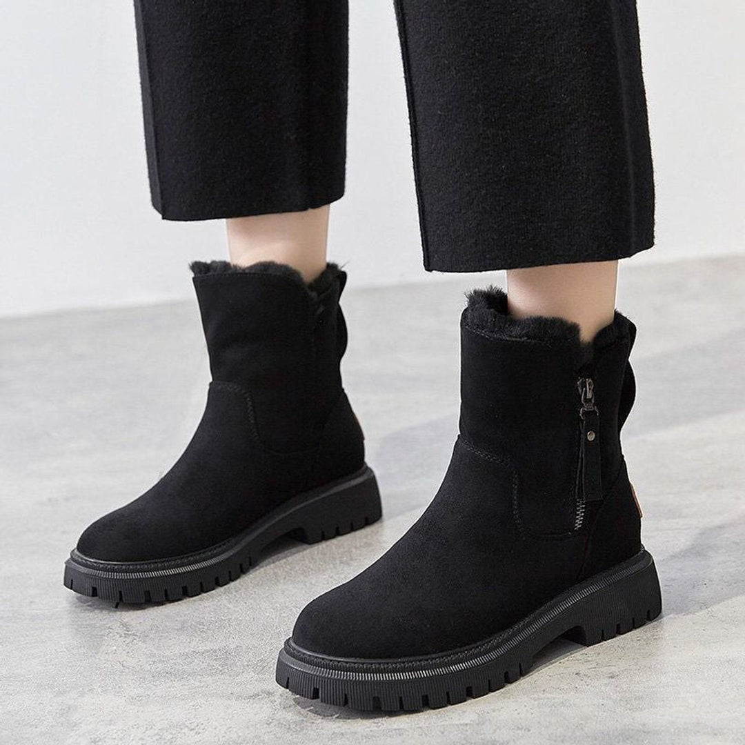 Valencia | Bequeme Ankle Boots für Damen aus gefüttertem Veloursleder zum Hineinschlüpfen