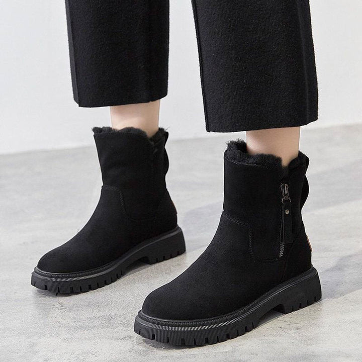 Valencia | Bequeme Ankle Boots für Damen aus gefüttertem Veloursleder zum Hineinschlüpfen