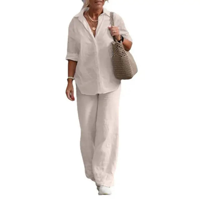 Solene | Completo elegante in lino a due pezzi