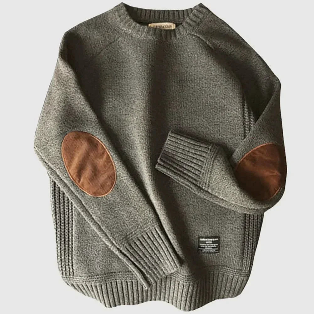 Fabian | Classic Knit Sweater with Elbow Patches for Men