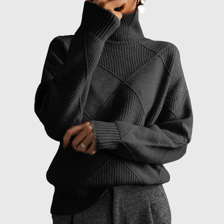 Camille | Geometric Turtleneck Sweater