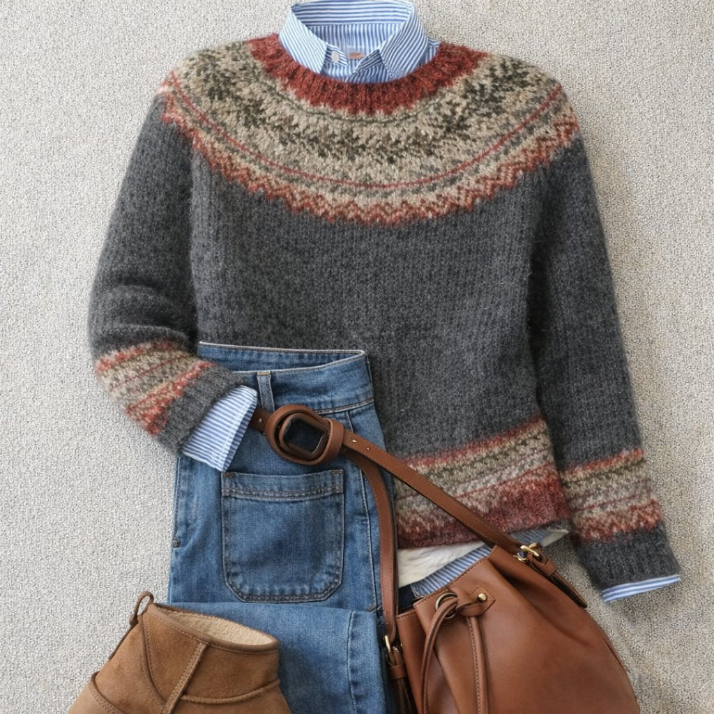 Freya | Nordic Fair Isle Knit Sweater