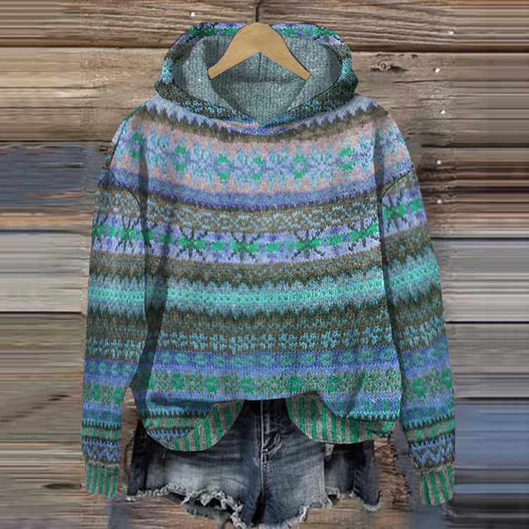 Paola | Ethnic Hooded Sweater – Cozy Style for Women