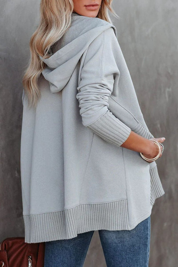 Rosielle | Relaxed Longline Hooded Drawstring Tunic Sweatshirt