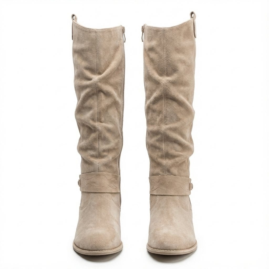 Vespera | Lässige Slouchy-Stiefel für Damen mit knöchelhohem Schaft und Blockabsatz