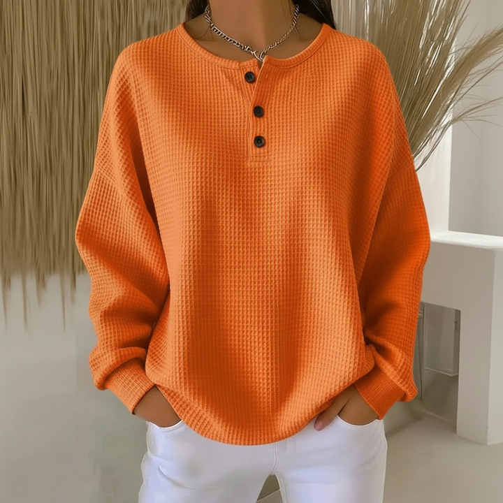 Aloura | Locker geschnittener Pullover aus strukturiertem Waffelstrick