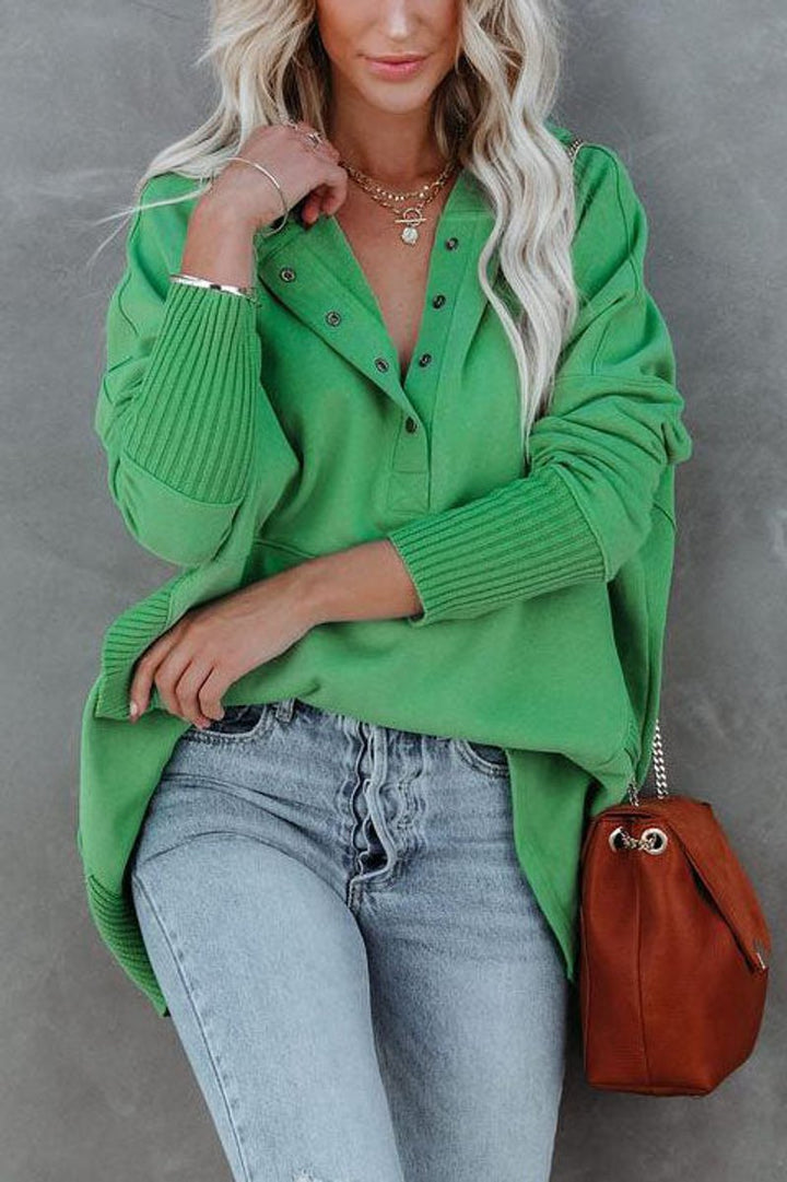 Rosielle | Relaxed Longline Hooded Drawstring Tunic Sweatshirt