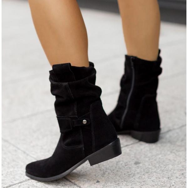 Ellarose | Lässige Slouchy-Ankle-Boots für Damen mit umgeschlagenem Schaft