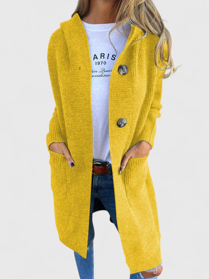 Corinne | Lang geschnittener Strickcardigan mit Knöpfen