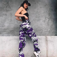 Drunelle | Pantaloni cargo mimetici alla moda con vita elasticizzata