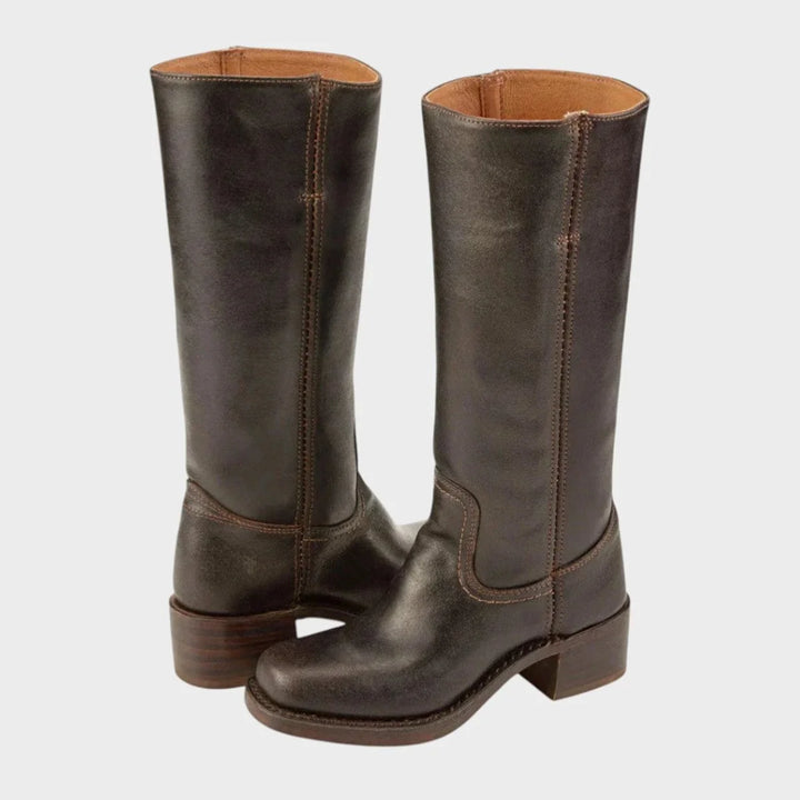Arista | Western-Lederstiefel für Damen mit knöchelhohem Schaft und Blockabsatz